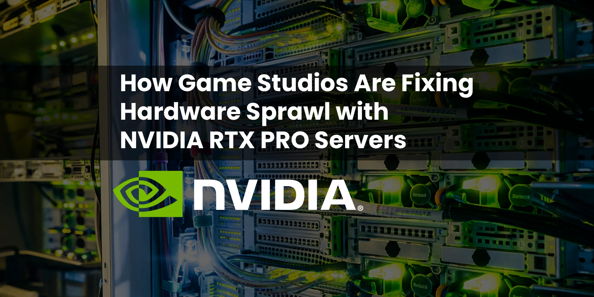 Server rack filled with MIG and dedicated servers, featuring illuminated green lights and numerous connecting wires.